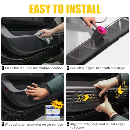 Car Door Anti Kick Pads Compatible with 2021-2025 Ford F150 SuperCrew Side Door Protective Cover Front & Rear TPE Inner Anti-Kick Panel Sticker Trim Protector 4PCS for 2024 F-150 Accessories