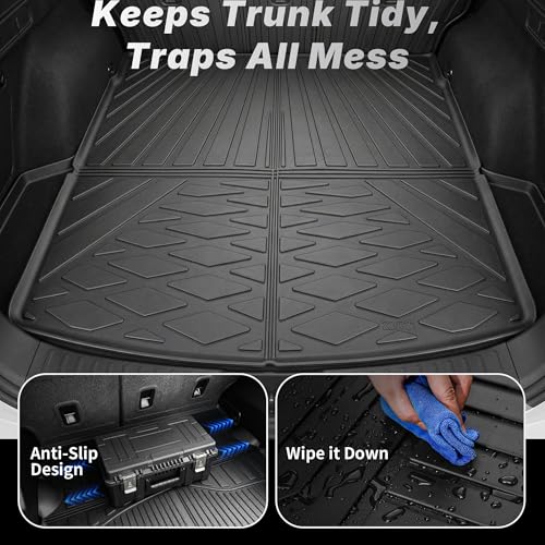 OEDRO Floor Mats Set Fit for 2017-2022 Honda CR-V (NOT for Hybrid), TPE All-Weather Custom Fit for Front, Rear & Cargo Mat in Upper(Highest) Position, Honda CRV Mats Accessories, Black - style: 2017-2022 | 1st & 2nd Row & Cargo Liners |