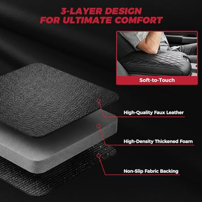 FREESOO Center Console Cover for 2013-2018 Dodge Ram 1500 & 2013-2024 Ram 2500/3500/1500 Classic Model, Armrest Cushion Pad, Waterproof Faux Leather, Non-Slip & Anti-Scratch, Jump Seat Only - size: 2013-2026 Jump seat covers