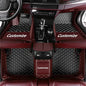 Custom Personalized Floor Mats - Luxury Full Coverage All Weather Mats, Anti-Slip Leather Set, Fits 98% of Cars, Trucks & SUVs (Brown with Black) - color: Brown with Black