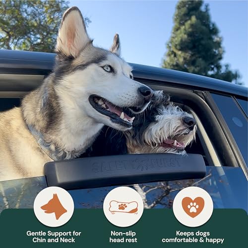Whiffie Cushion™ - Patented Dog Car Window Chin Rest - Premium XL EXTRALIGHT® Foam, Universal Fit, Waterproof & Easy-Clean - Handcrafted in Canada - 15.5", Stealth Black - color: Stealth Edition, size: 1x Pack
