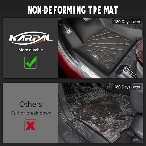 KARPAL Floor Mats & Cargo Liner for 2016-2021 Jeep Grand Cherokee / 2022 Grand Cherokee WK (Not for WL), All Weather TPE Custom Fit Floor Liners Car Mats Accessories - style: 2016-2022 | For Jeep Grand Cherokee WK | 1st & 2nd Row & Cargo