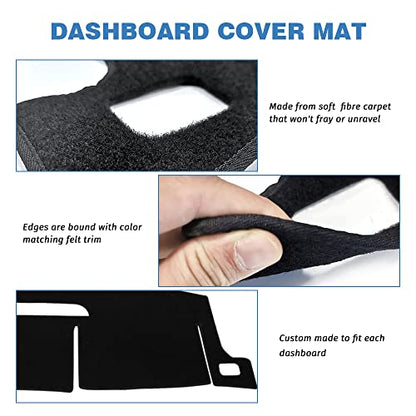 Dashboard Cover Compatible with 2007-2014 Tahoe Avalanche Suburban GMC Yukon Denali 07-13 Sierra SLT Silverado LTZ Dash Cover Mat Black Premium Carpet Without Dash Speaker - size: 2007-2014 GMC and Chevy