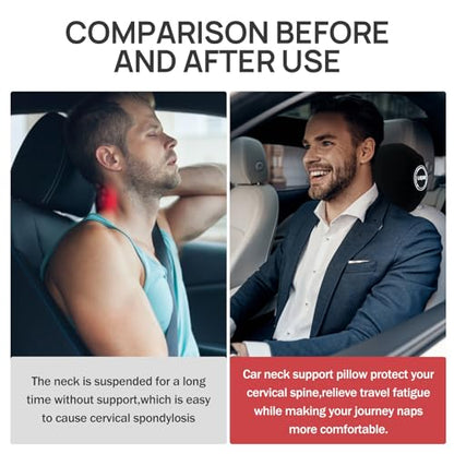 LIQUN Car Seat Neck Pillow, Skin Friendly Car Head Pillow, Memory Foam Neck Support, Driving to Relieve Neck Pain and Shoulder Pressure, (Pink) - color: Pink