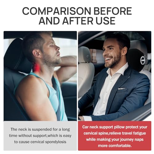 LIQUN Car Seat Neck Pillow, Skin Friendly Car Head Pillow, Memory Foam Neck Support, Driving to Relieve Neck Pain and Shoulder Pressure, (Grey) - color: Grey