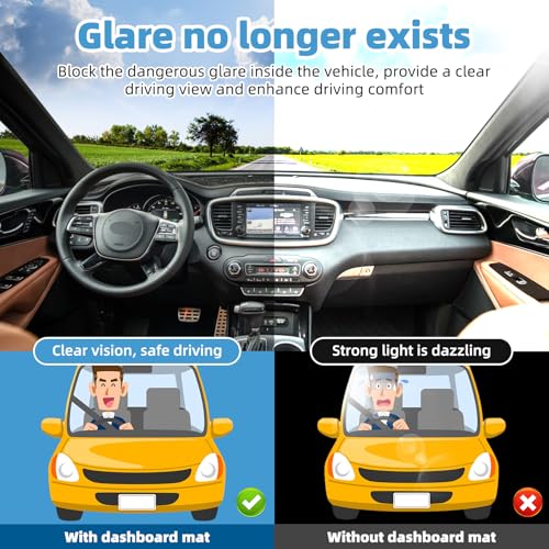 Dash Cover Mat for KIA Sorento 2016 2017 2018 2019 2020 Non-Slip Dashboard Cover Mat Sunshade UV Rays Protector Interior Accessories - size: Compatible with Sorento 2016-2020