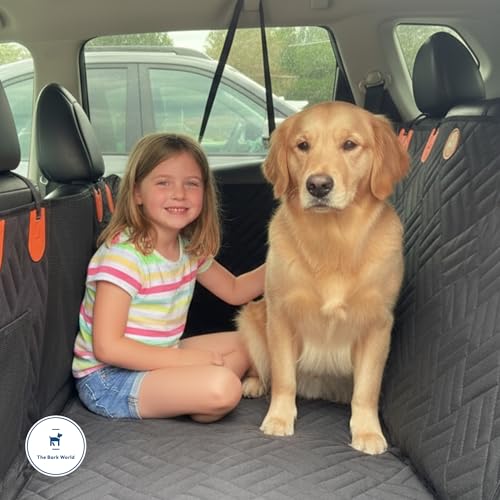 Dog Backseat Extender with Hard Bottom – Waterproof Pet Travel Platform - Nonslip Rear Seat Cover - Car Hammock Bed for Cars SUVs & Small Trucks