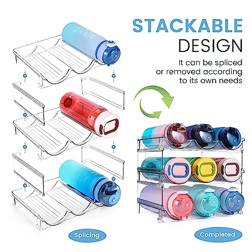 Water Bottle Organizer for Cabinet, 3 Pack Water Bottle Organization and Storage Shelf, Plastic Water Bottle Holder Rack for Fridge, Kitchen, Desktop - size: 3 Pack