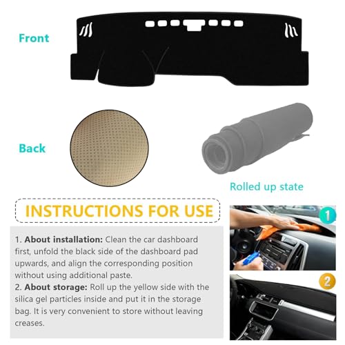 Dashboard Cover Suitable for Toyota Camry 2025 (Without HUD) Car Dashboard Cover Sun Visor Mat Non-Slip Polyester Dashboard Accessories (Black)