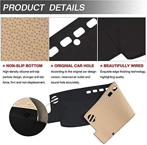 Autorder Dashboard Cover Mat for 2018-2022 2023 2024 Toyota Camry Accessories Dash Cover Flannel Dash Mat Sunshade Glare UV Rays Protector (Without HUD) - size: 2018-2024 Toyota Camry