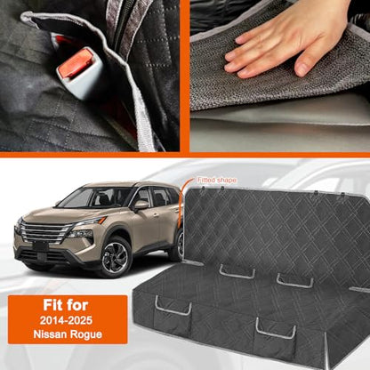 Dog Car Seat Cover Compatible with Nissan Rogue 2014-2025, Waterproof Pet Bench Seat Cover for Back Seat, 600D Heavy Duty Scratch Proof Nonslip Truck Seat Covers for Dogs - size: 2014-2025 Rogue