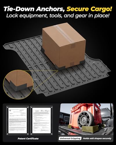 3W Truck Bed Mat for Dodge Ram 1500/1500 RHO 2019-2026 & Ram 1500 Classic 2019-2024 Short Bed (5.7 FT / 67.4inches) All Weather Protection TPE Heavy Duty Cargo Bed Liner (Not for Rambox) - size: 2. Dodge Ram 1500|19-26|Truck Bed Mat