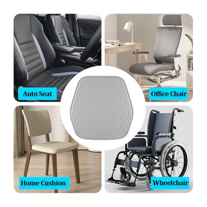 Gel Car Seat Cushion, Soft Cooling Honeycomb Non-Slip Vehicle Seat Bottom Mat for Long Sitting, Breathable Automotive Interior Chair Pad to Reduce Sweat, Universal for Truck SUV RV (Gray) - color: Gray