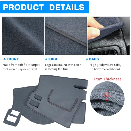Dashboard Cover Dash Cover Mat Pad Carpet Custom Fit for Ford Fusion 2006 2007 2008 2009 (Dark Gray) - color: 2006-2009 Dark Gray