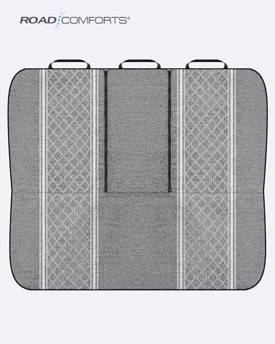 Road Comforts Baja Bench Seat Covers Grey Diamond Rear Blanket Seat Covers - Jacquard Fabric, Airbag Compatible, Universal Fits Car, Truck, SUV, and Vans - color: Rear Seat Gray