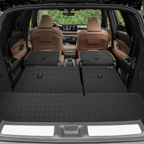 Cargo Liner for QX60 2022-2026, All Weather Leather Cargo Mat & Backrest Mat (with Rear Left and Right Side Panels) - color: Infiniti QX60 Cargo Backrest Mat-C