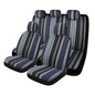 9PCS Baja Saddle Blanket Car Seat Covers, Front Set Breathable Washable Seat Covers with Seatbelt Pad, Striped Woven Cloth Airbag Compatible Seats Protector for Most Vehicles (Blue Stripe) - color: Blue Stripe, 9PCS