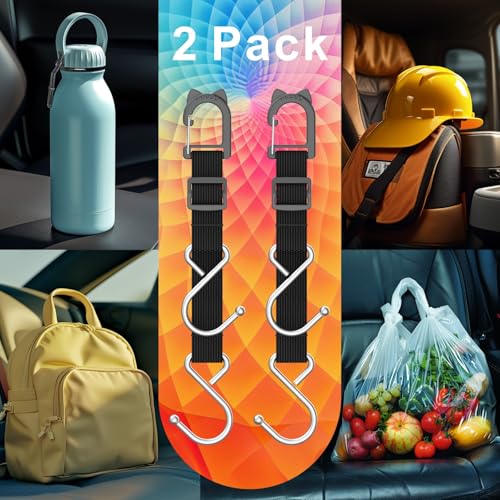 Purse Hook/Holder for Car, Car Seat Hooks for Headrest, Car Bag Hooks, Headrest Hooks for Car, 2 S-Shaped Heavy-Duty Metal Hooks, Safe and Anti Robbery, 2 Packs. - style: DS2
