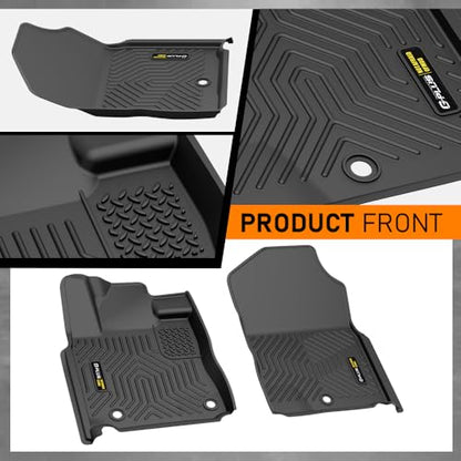 G-PLUS Floor Mats Compatible with Toyota Tundra CrewMax Cab 2014-2021 1st & 2nd Row Full Set All Weather Protection TPE Floor Liners Black - size: 2014-2021|Fit Toyota Tundra CrewMax Cab|3PCS