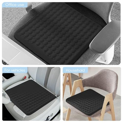BABUR Gel Seat Cushion, Long Sitting Cooling Gel Hip Cushion, Breathable Anti Slip Office Chair Cushion, Car, Wheelchair, Travel - Black