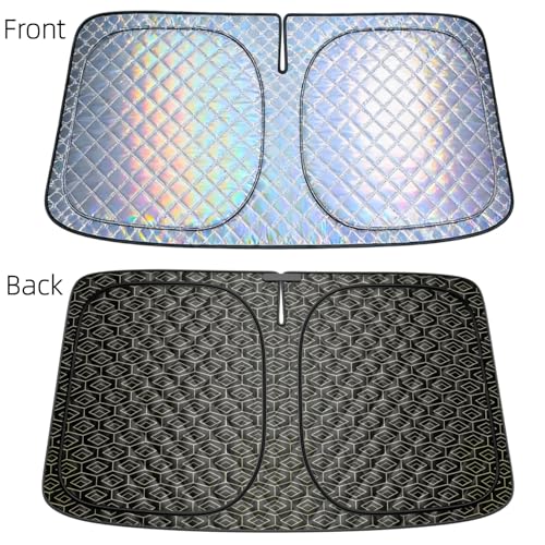 Foldable Windshield Sunshade for 2019-2026 Ram 1500 | Heavy Duty 5-Layer Laser Reflective Truck Sun Shade | UV Protection Heat Shield Front Window Cover | Keeps Interior Cool & Protects Dashboard - size: for 2019-2026 RAM 1500