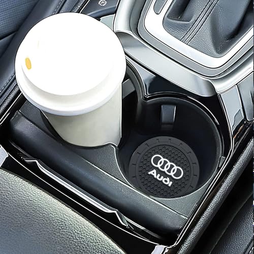 TACOMA Car Cup Holder Coaster for Audi Recessed Silicone Cupholder Coaster Interior Accessories 2.75in 2Pieces Black - color: Black-02