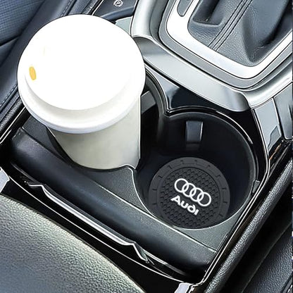 TACOMA Car Cup Holder Coaster for Audi Recessed Silicone Cupholder Coaster Interior Accessories 2.75in 2Pieces Black - color: Black-02