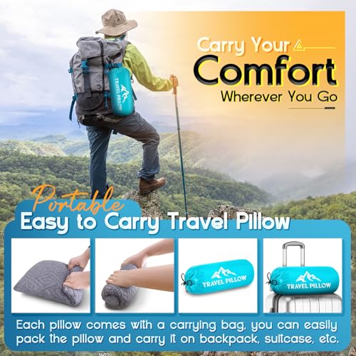 1 MIDDLE ONE Travel Pillow for Sleeping Camping, Memory Foam Small Pillow with Breathable Cover for Backpacking, Airplane, Car (15.5 X 12 Inch) - size: 15.5 X 12 Inch