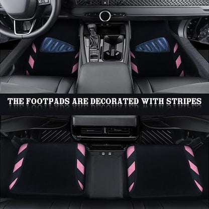 Car Seat Cover Full Set,Universal Breathable Car Seat Cove,Waterproof Floor Mats,Fit Sedans,Cars,Vans,SUV,Truck (Pink)