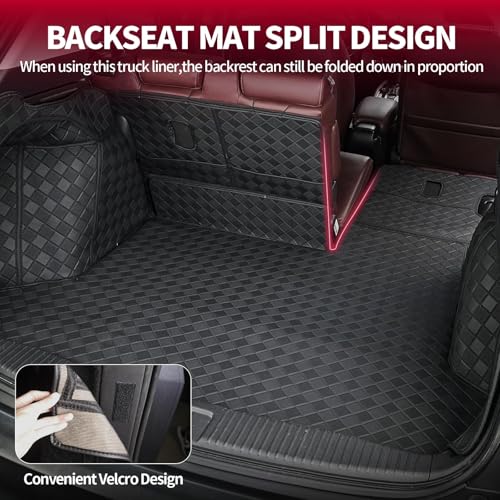 Heavy Duty Trunk Mat for 2022-2026 Infiniti QX60 (Bench Seat Only) - Includes 2nd & 3rd Row Backrest Cargo Liners - color: Infiniti QX60 Cargo Backrest Mat-E