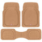 BDK Beige Heavy Duty Front & Rear Rubber Floor Mats Universal Liners for Car SUV Van & Truck, All Weather Protection with Anti-Slip Nibs, Fit Contours of Most Vehicles - color: 923-BG