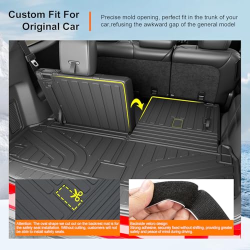 powoq 7 Seats Floor Mats Compatible with 2013-2020 Nissan Pathfinder Cargo Mat 13 JX35 Floor Liner 14-20 QX60 Replacement for 2013-2020 Pathfinder Accessories (Trunk Mat with Backrest Mat+Floor Mats) - size: Compatible with Pathfinder/QX60 | 13-20