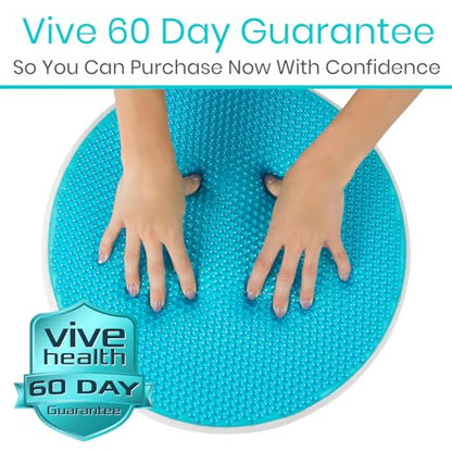 Vive Swivel Car Seat Cushion for Handicapped & Elderly Assistance - 360 Large Round Rotating Chair Pad with Memory Foam (Black)