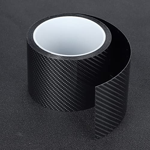 POCREATION Carbon Fiber Car Door Sill Protector, Black Adhesive Door Edge Guard Wrap Film for SUV Truck Sedan, Anti Scratch Paint Protection for Door Threshold and Trunk
