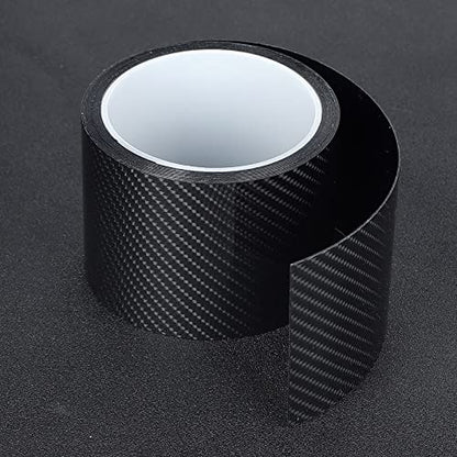POCREATION Carbon Fiber Car Door Sill Protector, Black Adhesive Door Edge Guard Wrap Film for SUV Truck Sedan, Anti Scratch Paint Protection for Door Threshold and Trunk