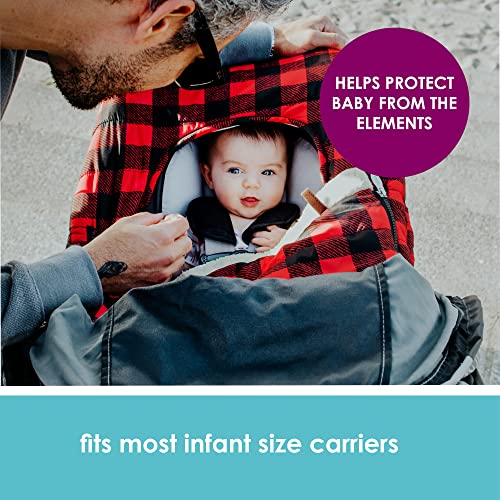 JJ Cole Winter Baby Car Seat Cover - Winter Car Seat Cover for Baby Seat or Stroller - Infant Car Seat Covers with Warm Lining - Buffalo Check - color: Buffalo Check