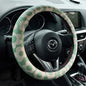 Microfiber Leather Steering Wheel Cover 14.5-15 inch, Green Floral Design, Anti-Slip Rubber Inner, Universal Fit for Cars, Trucks, SUVs (Green) - color: Green