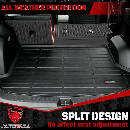 Floor Mats & Cargo Liner for 2022-2025 2026 Nissan Pathfinder 7&8 Seats (Fit Gas), Full Set All Weather Protection 1st,2nd,3rd Row Car Liners,Backrest Mat & Trunk Mat,Black - style: 2022-2026 Nissan Pathfinder 7&8 Seats (Fit Gas)