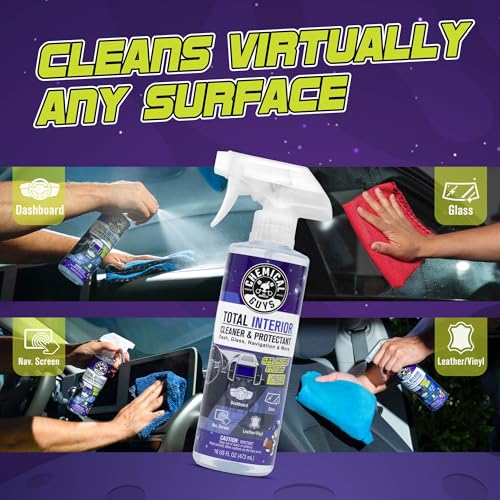 Chemical Guys Total Interior Cleaner & Protectant - 32 oz Galactic Scent All-in-One Car Interior Cleaner for Dash, Seats, Carpet, Glass, Vinyl, Leather, and Plastic - Cleans & Protects Every Surface - size: 32 Fl Oz (Pack of 1)