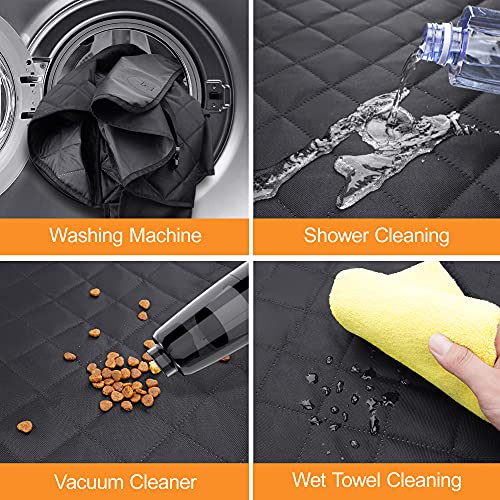 GXT Dog Back Seat Cover Protector for Cars SUV and Trucks with Mesh Window, Scratchproof Nonslip and Waterproof Material(Black) - color: black, style: Seat Cover Only
