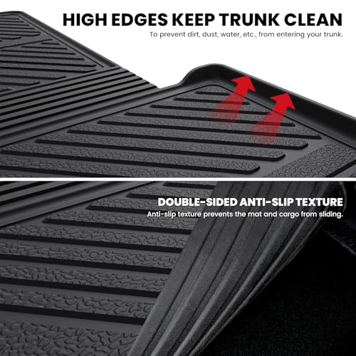 LASFIT Cargo Mat for Ford Explorer 2020-2025 2026 Trunk & Backrest Liner, Custom Fit All Weather Protector Split Design Easy Installation Trunk with Seatback Mat Accessories, 1pc Black