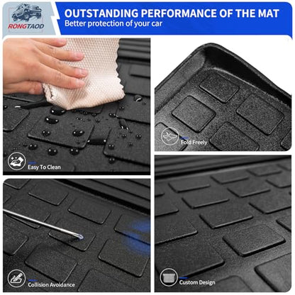 Rongtaod Trunk Mat Compatible with 2021-2025 2026 Kia Sorento 6&7 Seats Cargo Mat Cargo Liner Trunk Liner Back Seat Cover Kick Mat 2024 Sorento Accessories (Trunk Mat+2nd&3rd Row Backrest Mats) - color: 2nd&3rd Row Backrest Mat+Trunk Mat