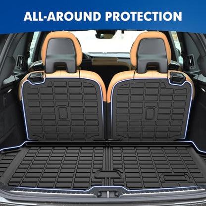 Mixsuper Cargo Liner for Volvo XC90 2016-2024 2025 2026, All Weather Trunk Mat Backrest Mat TPE Back Seat Cover Protector for XC90 Accessories - size: 16-26 |XC90| Cargo & Backrest Mat