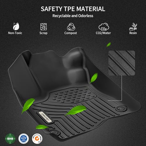 OEDRO Floor Mat Fit for 2022-2025 Kia Carnival MPV (Only Fits 8 Passenger Models, Fits EX/SX/LX w seat Package, Does NOT Prestige Models), 3 Row All Weather TPE Accessories - style: 22-26 Carnival MPV 1st, 2nd & 3rd Row
