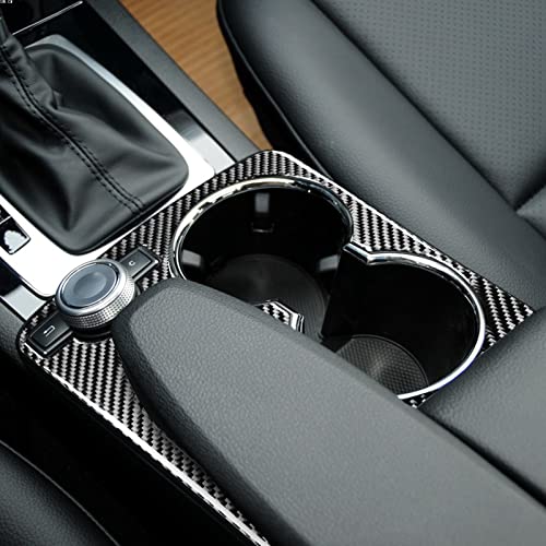 for Mercedes-Benz C Class W204 C180 C200 C300 C250 C63 AMG 2007-2014 Real Soft Carbon Fiber Central Console Armrest Cup Holder Panel Frame Guard Cover Sticker Car Interior Accessories - color: Cup Holder B