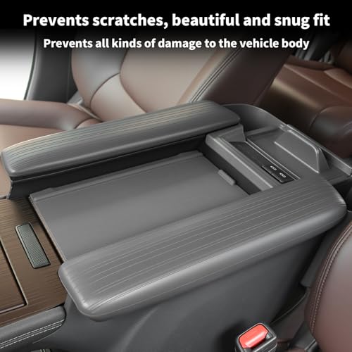 2PCS Center Console Armrest Side Cover for Toyota Sienna 2021-2026 Silicone Armrest Storage Box Side Cover Protector Compatible with LE/XLE/XSE/Woodland Edition/Limited/Platinum(Gray) - size: Center Console Armrest Side Cover
