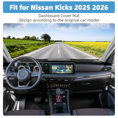 Dash Cover Mat for Nissan Kicks 2025 2026 Accessories Non-Slip Dashboard Cover Mat Sunshade UV Rays Protector Interior Accessories - size: Compatible with Kicks 2025 2026