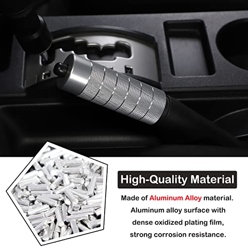 Aunginsy Car Handbrake Cover Compatible with Toyota FJ Cruiser 2007-2021+, Aluminum Handbrake Manual Handle Protector, Center Console Parking Hand Brake Grip Sleeve Lever Cover Trim Accessories - color: Silver