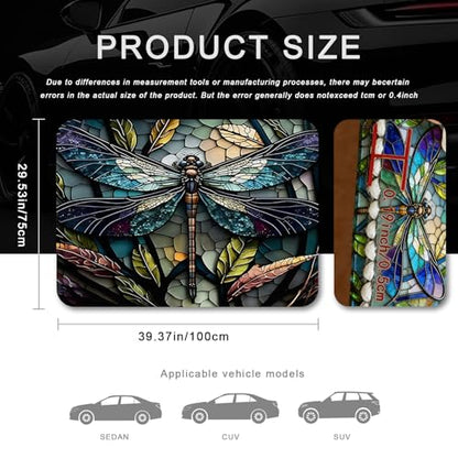 Universal Car Trunk Mat 29" x 39", Leaves Dragonfly All Weather Trunk Protection Cargo Liner, Durable Cargo Mat Rear Trunk Liner, Stylish Vehicle Interior Accessories Suitable for Most Car Models - color: Leaves Dragonfly