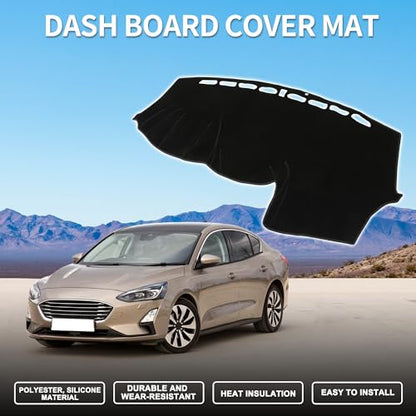 Dash Cover Lower Configuration W/o Audio for Ford Focus 2012-2018 Non-Slip | Center Console Dashboard Cover Mat Black 1 Pcs